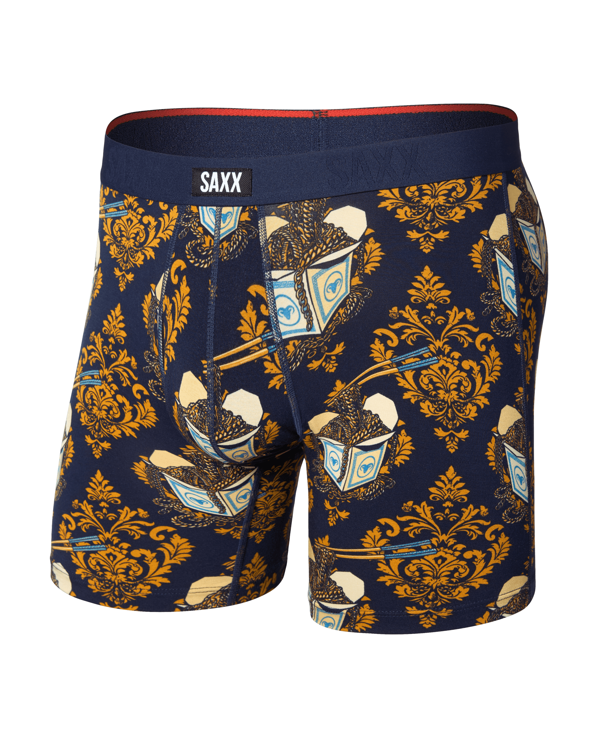 Front of Vibe Xtra Soft Comfort Boxer Brief in Gold Chain-Maritime