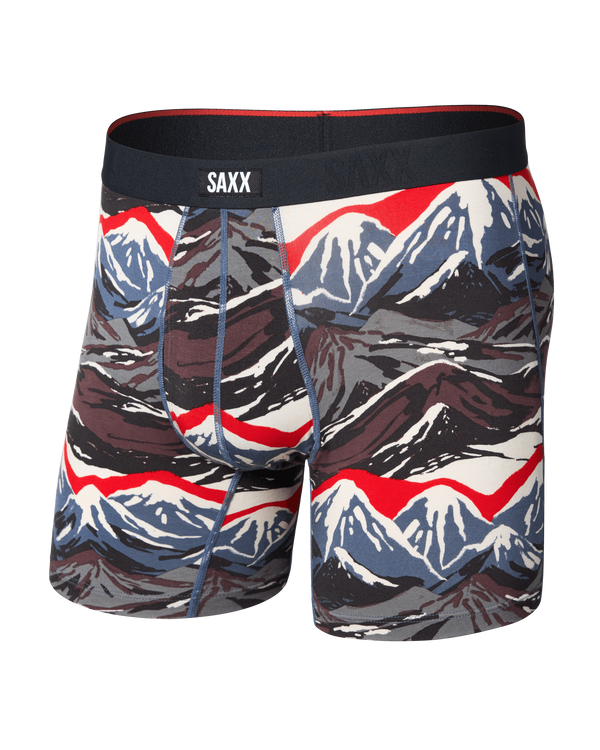 Front of Vibe Xtra Soft Comfort Boxer Brief in Mountain Top-Blue