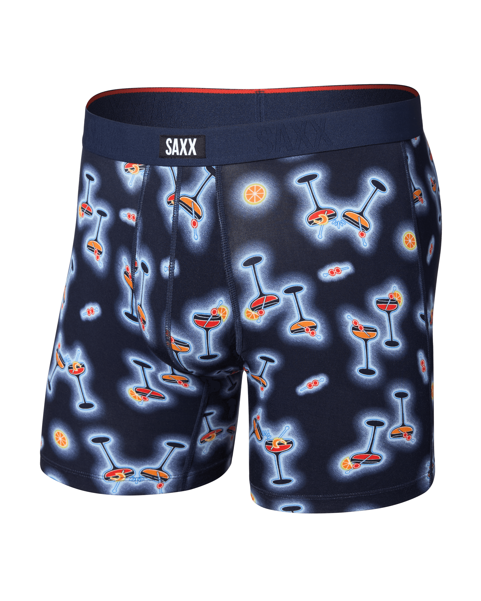 Front of Vibe Xtra Soft Comfort Boxer Brief in Neon Buzz-Maritime