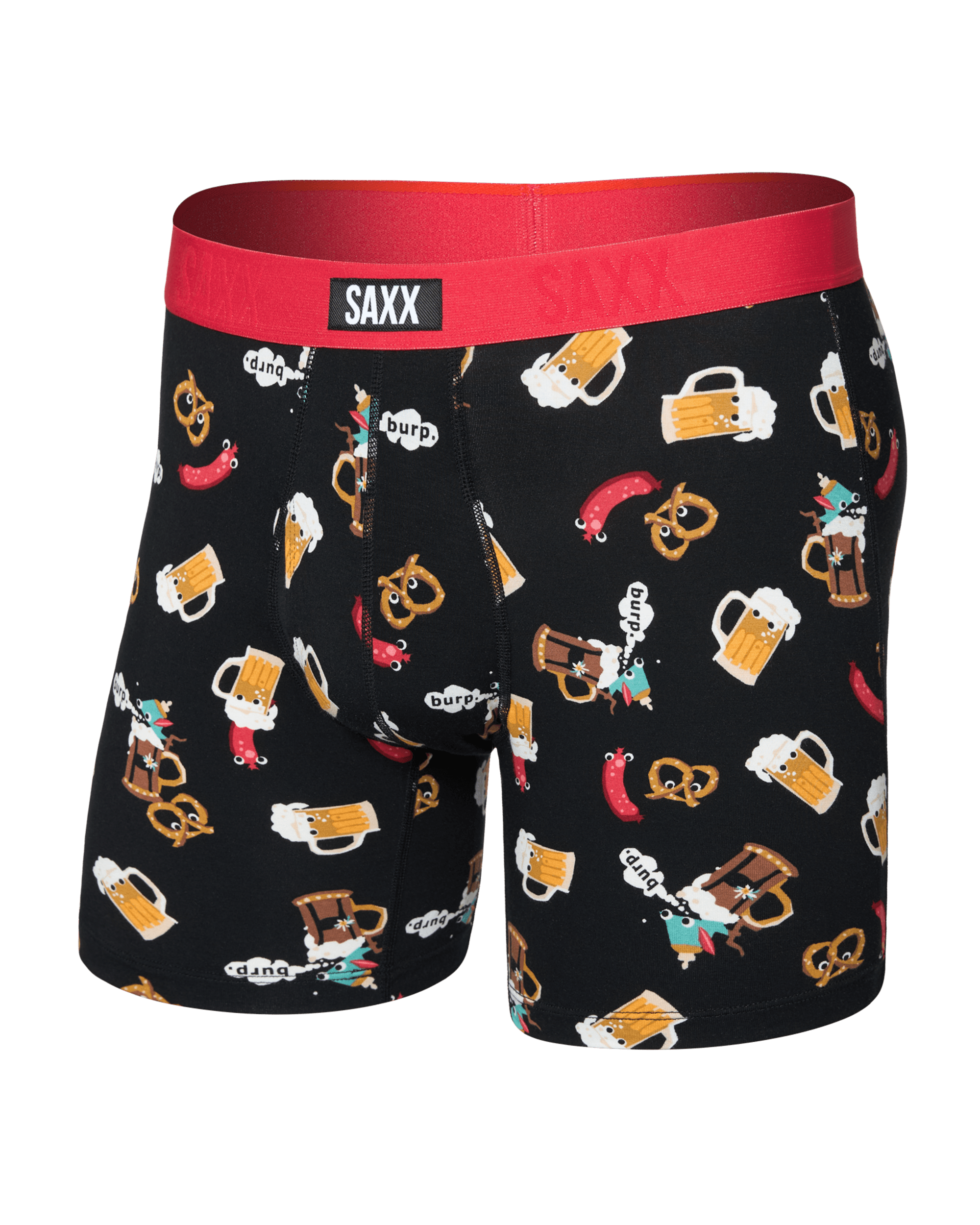 Front of  Vibe Xtra Soft Comfort Boxer Brief Fly in Oktober Brats-Black