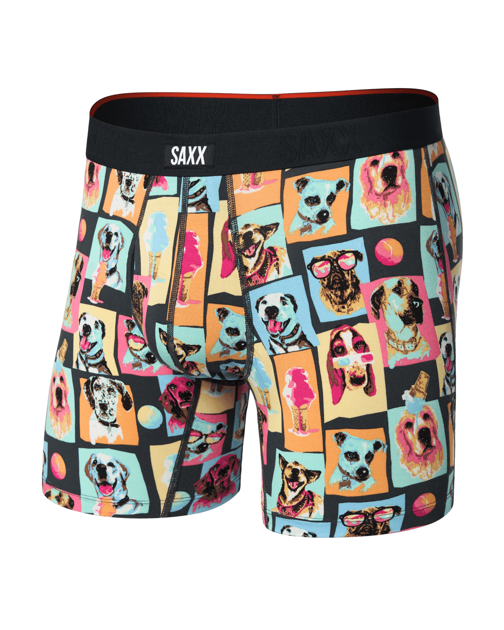 Vibe Xtra Soft Comfort Boxer Brief Summer Dogs Of Saxx-Multi - L