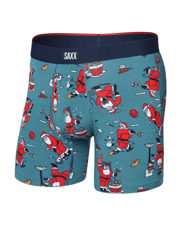 Front of  Vibe Xtra Soft Comfort Boxer Brief Fly in Santathalon-Seascape
