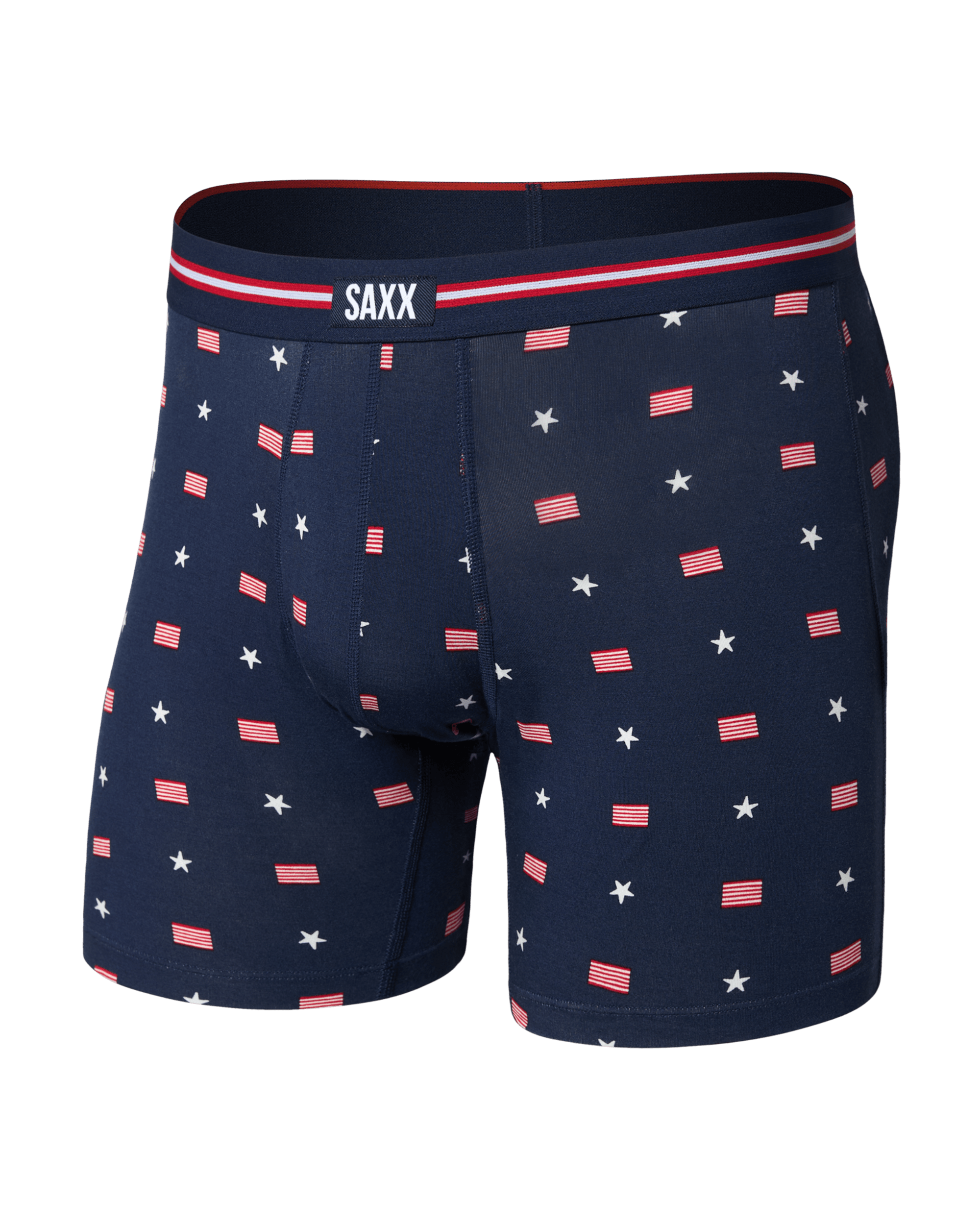 Front of Vibe Xtra Soft Comfort Boxer Brief Fly in Usa Signet-Maritime