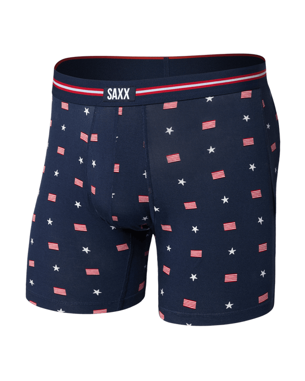 Front of Vibe Xtra Soft Comfort Boxer Brief Fly in Usa Signet-Maritime