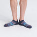 Front - Model wearing Whole Package Low Show Sock in Vibrant Stripe- India Ink