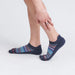 Front - Model wearing Whole Package Low Show Sock in Vibrant Stripe- India Ink
