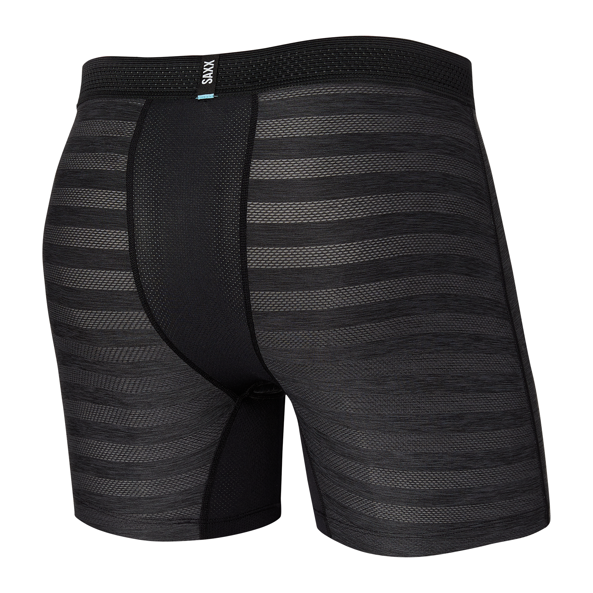 Back of Hot Shot Boxer Brief Fly in Black Heather