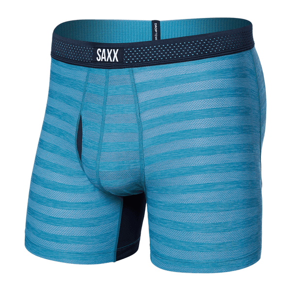 Front of DropTemp Cooling Mesh Boxer Brief in Blue Moon Heather