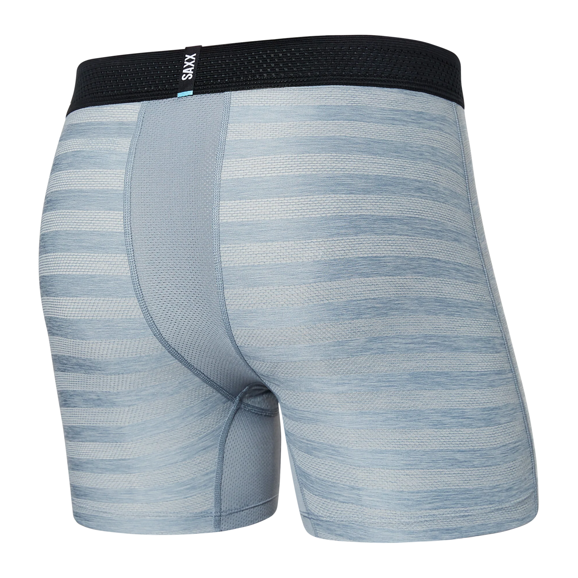 Back of Droptemp Cooling Mesh Boxer Brief Fly in Mid Grey Heather