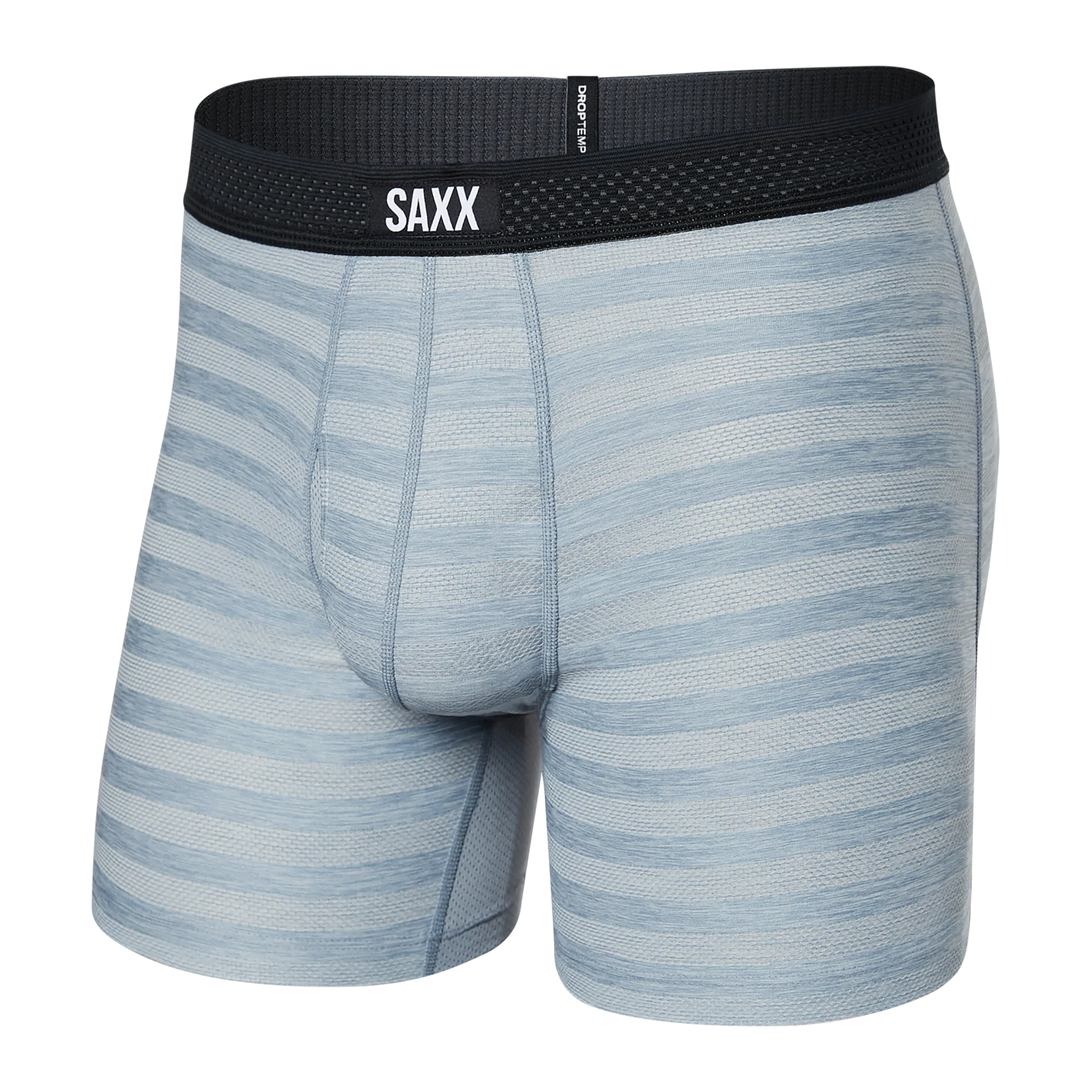 Front of Droptemp Cooling Mesh Boxer Brief Fly in Mid Grey Heather