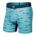 Front of DropTemp Cooling Mesh Boxer Brief in Trophy Catch- Turquoise