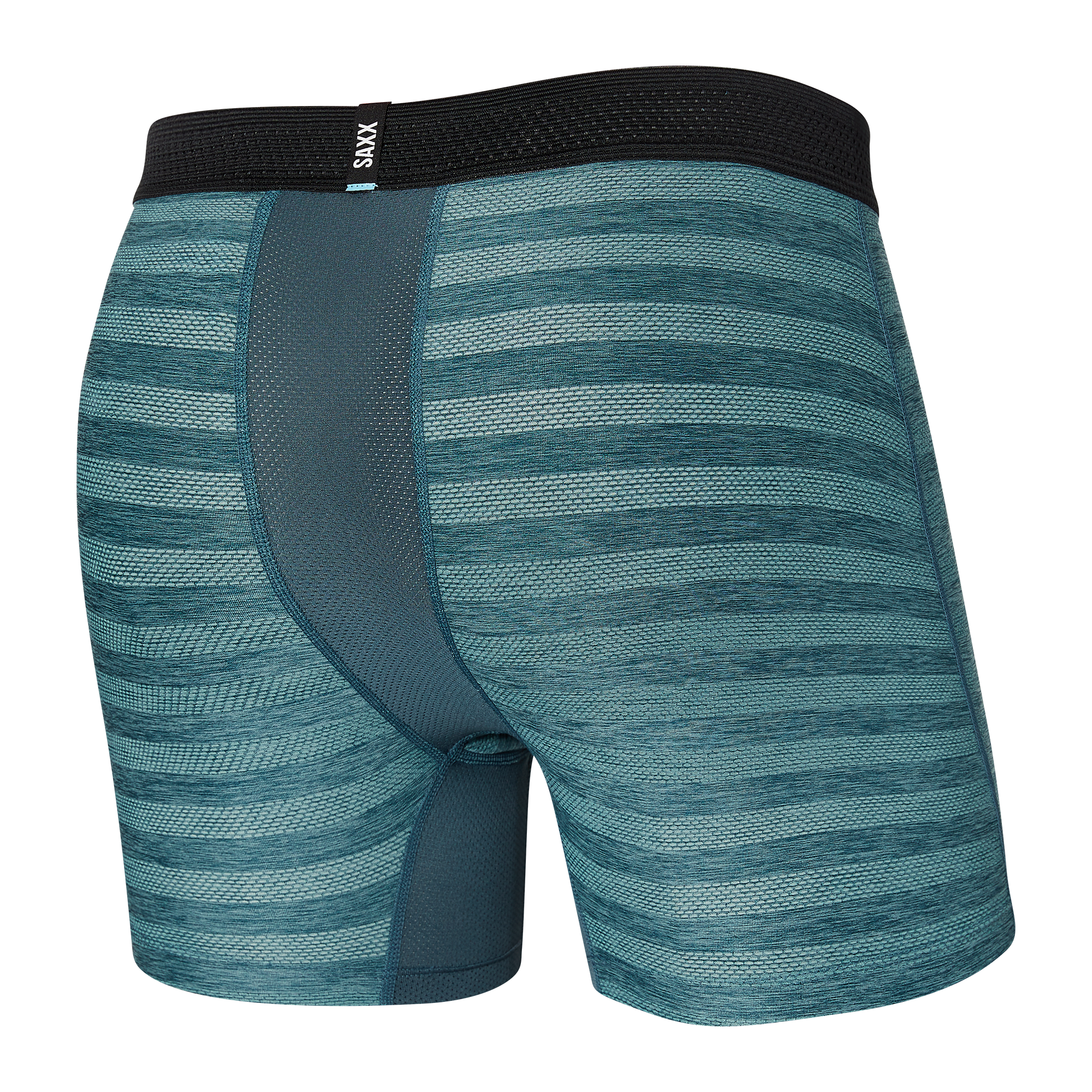Back of Hot Shot Boxer Brief Fly in Washed Teal Heather