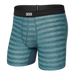 Front of DropTemp Cooling Mesh Boxer Brief Fly in Washed Teal Heather