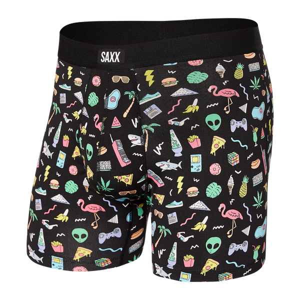 Front of Daytripper Boxer Brief Fly in Fun Bits- Black