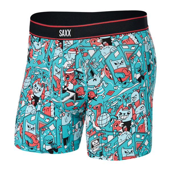 Front of Daytripper Boxer Brief Fly in Holiday Office Party-Multi