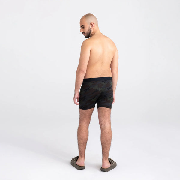 Back - Model wearing Daytripper Boxer Brief Fly in Black Ops Camo