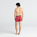 Back - Model wearing Daytripper Boxer Brief Fly in Re-Run- Red