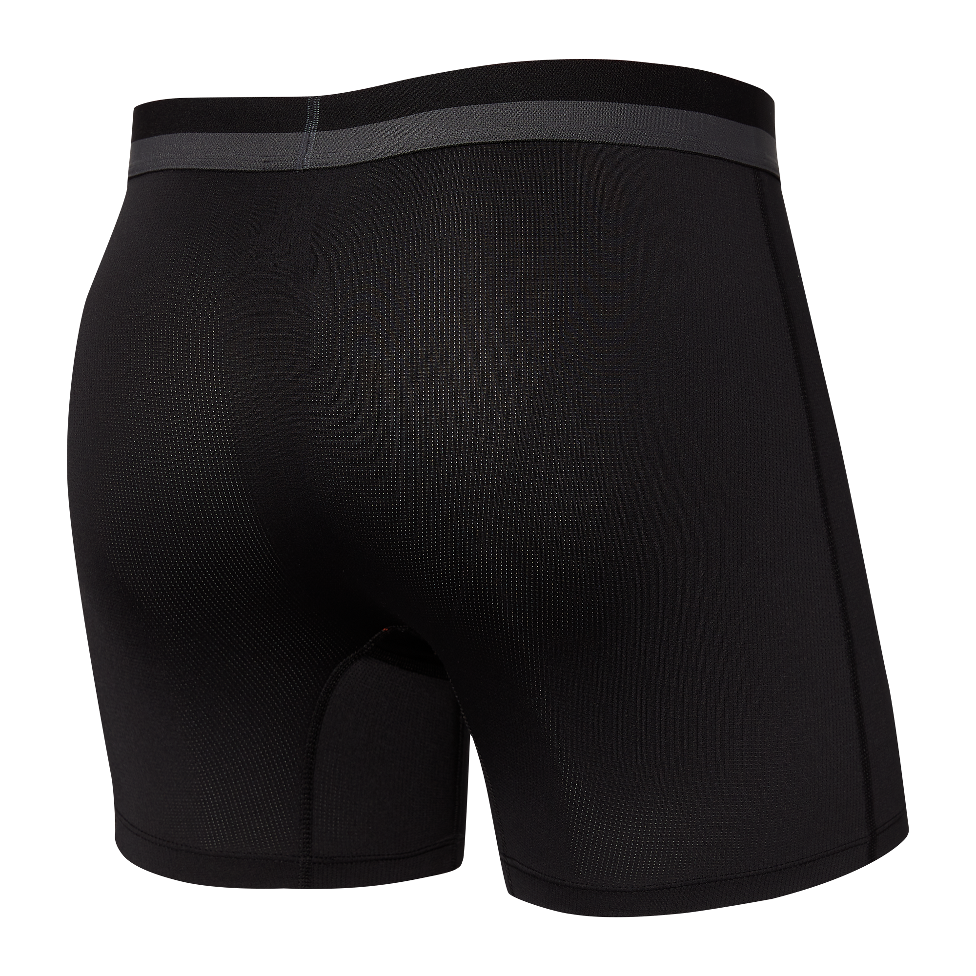 Back of Sport Mesh Boxer Brief Fly in Black
