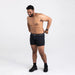 Front - Model wearing Sport Mesh Boxer Brief Fly in Black