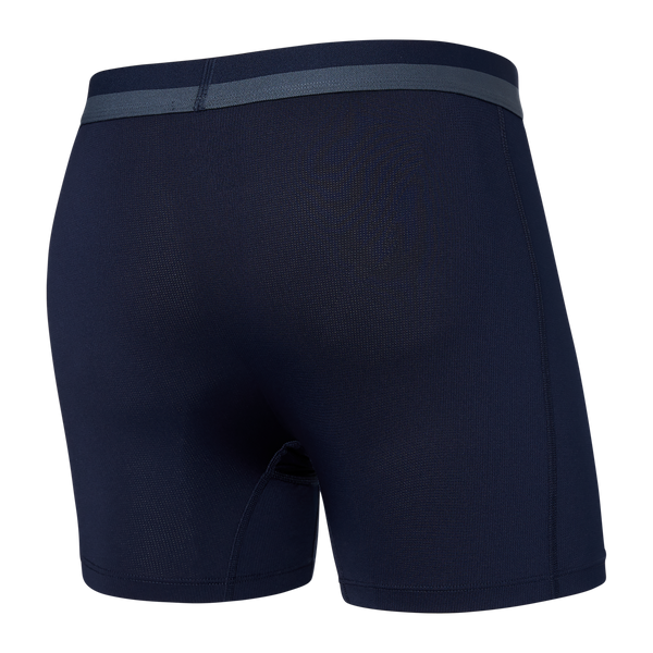 Back of Sport Mesh Boxer Brief Fly in Maritime