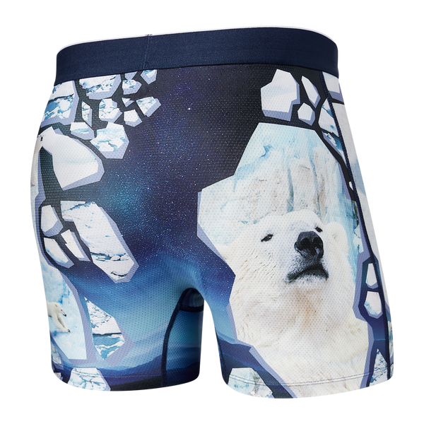 Back of Volt Breathable Mesh Boxer Brief in Polar Ice