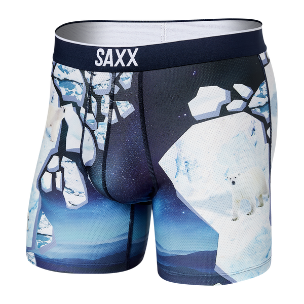 Front of Volt Breathable Mesh Boxer Brief in Polar Ice
