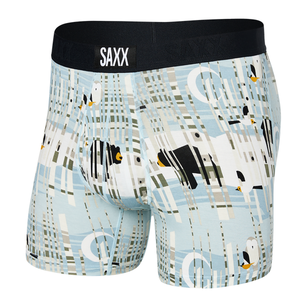 Front of Ultra Super Soft Boxer Brief Fly in Birch- Grey