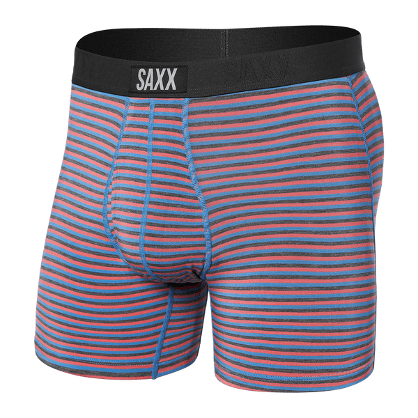 Front of Ultra Boxer Brief in Micro Stripe- Coral Pop
