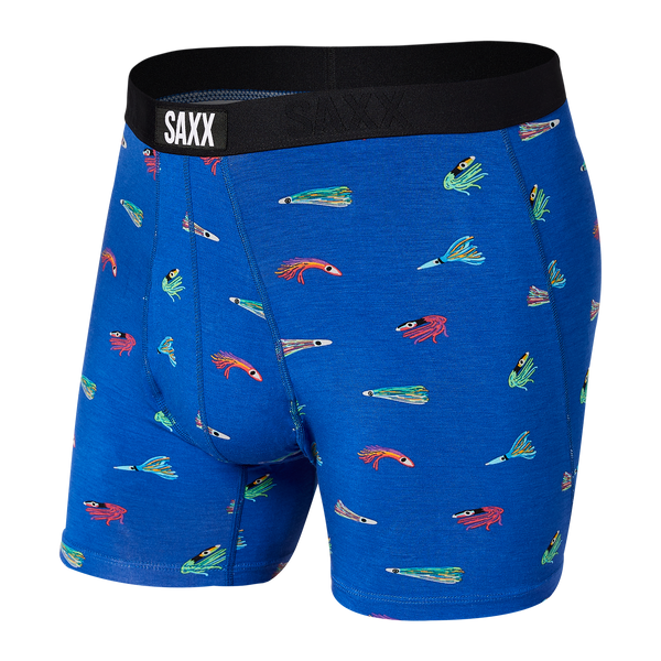 Front of Ultra Boxer Brief Fly in Peak Blue Bite Me