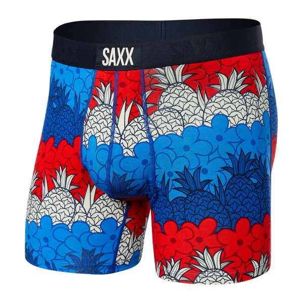 Front of Ultra Super Soft Boxer Brief Fly in Pineapple Strata- Multi