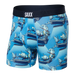 Front of Ultra Super Soft Boxer Brief Fly in Pool Shark Pool- Blue