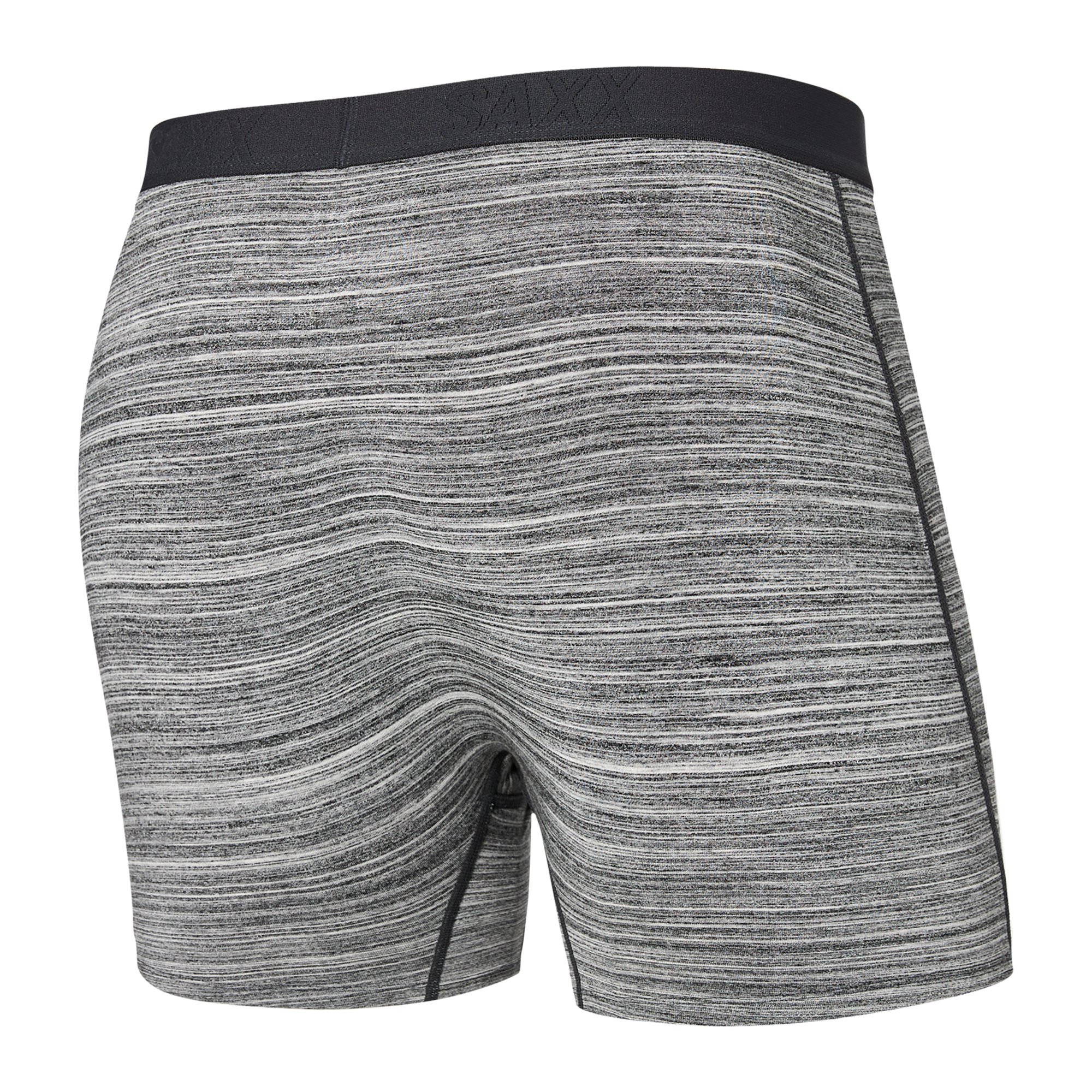 Back of Ultra Super Soft Boxer Brief Fly in Spacedye Heather- Grey