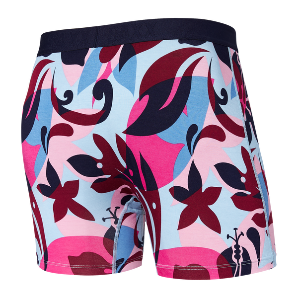 Back of Ultra Super Soft Boxer Brief Fly in Tropical Lens- Multi