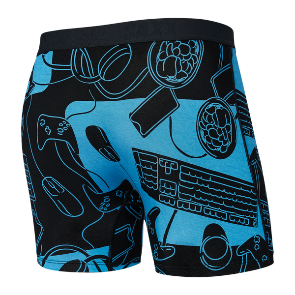 Back of Ultra Super Soft Boxer Brief Fly in What To Play- Black