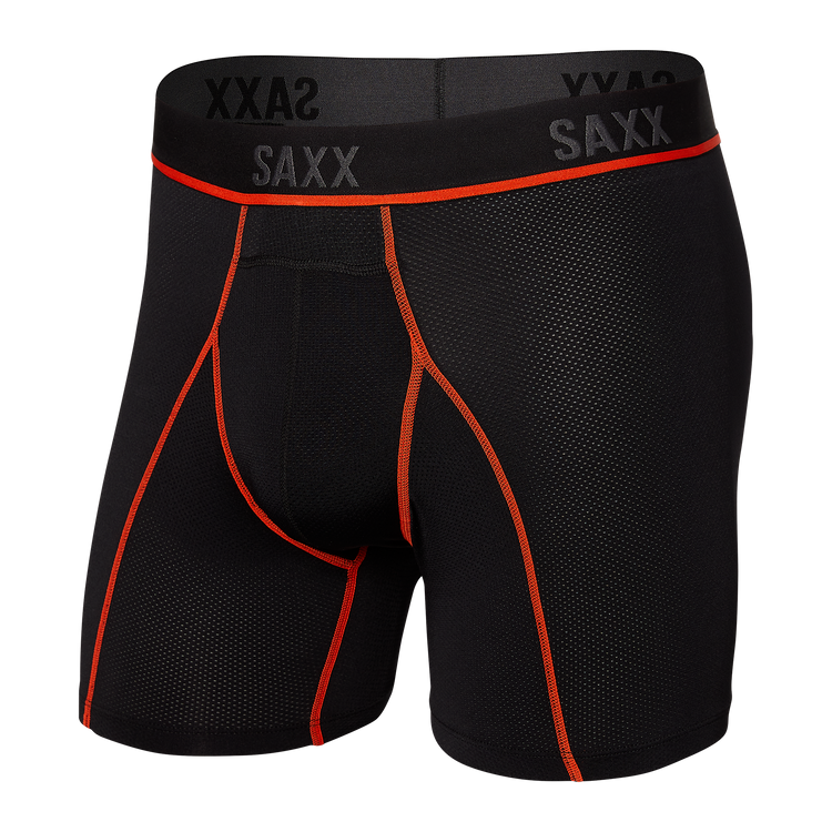 Kinetic Men's Boxer Brief - Black/Vermillion | – SAXX Underwear