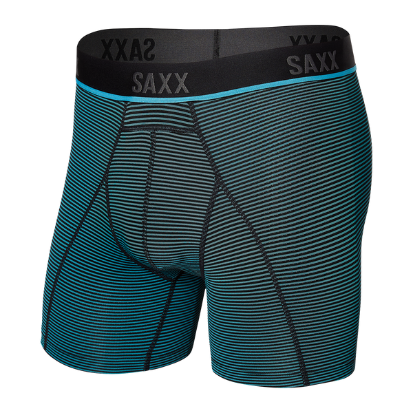 Front of Kinetic HD Boxer Brief in Cool Blue Mini Stripe