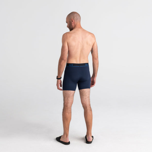 Back - Model wearing Kinetic HD Boxer Brief in Navy/City Blue