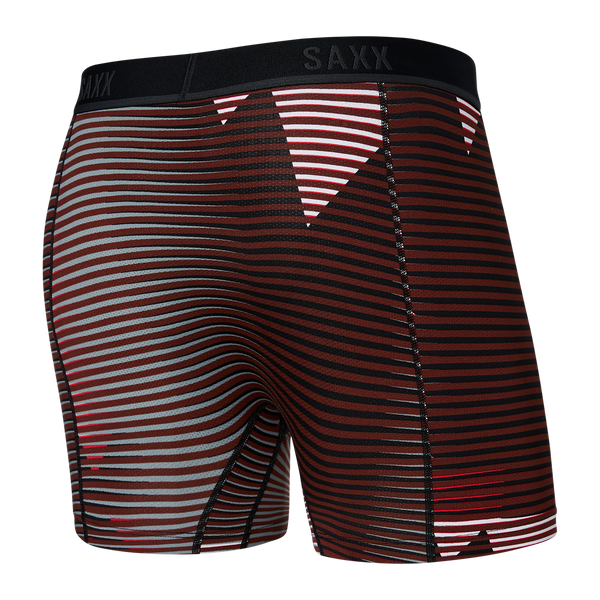 Back of Kinetic Light-Compression Mesh Boxer Brief in Optic Mountain- Dark Brick