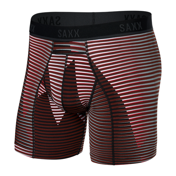 Front of Kinetic Light-Compression Mesh Boxer Brief in Optic Mountain- Dark Brick