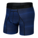 Front of Kinetic Light-Compression Mesh Boxer Brief in Variegated Stripe- Blue