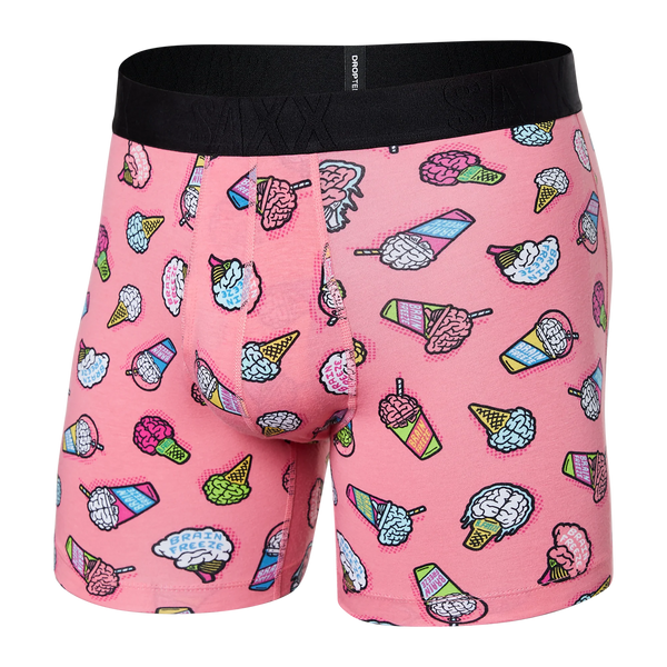 Front of Droptemp Cooling Cotton Boxer Brief Fly in Brain Freeze- Coral