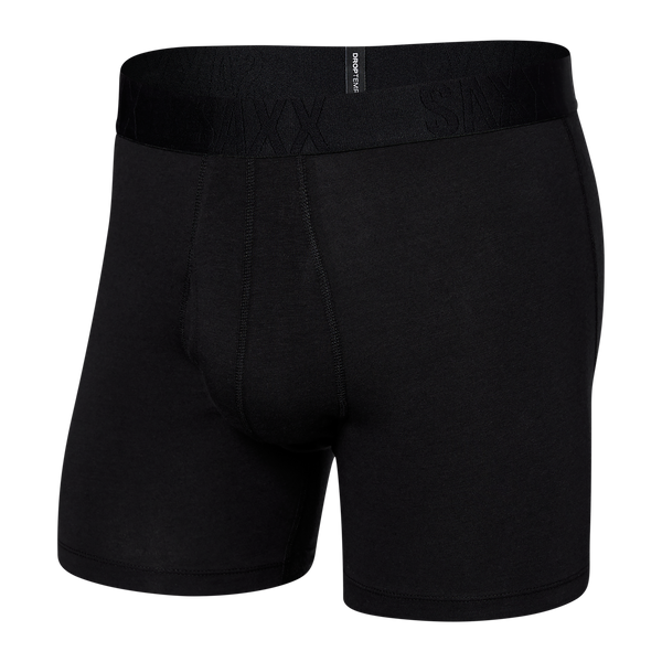 Front of DropTemp Cooling Cotton Boxer Brief in Black