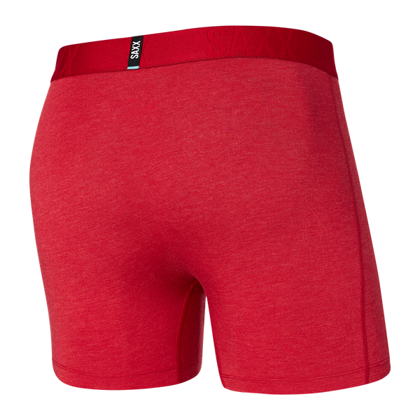 Back of Droptemp Cooling Cotton Boxer Brief Fly in Cherry Heather