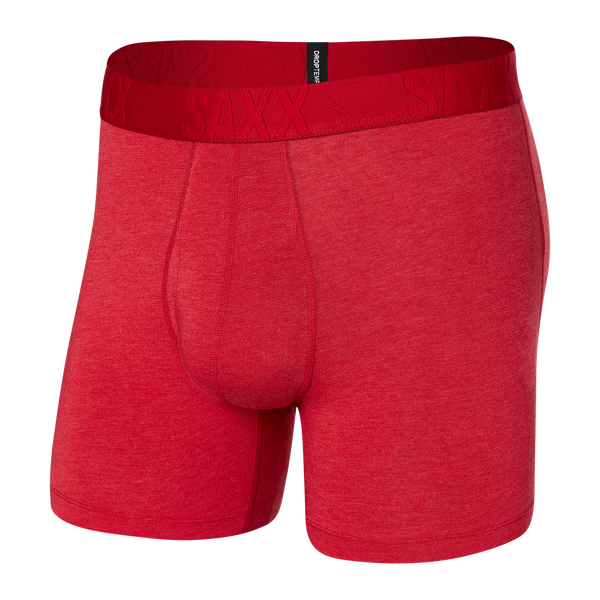 Front of Droptemp Cooling Cotton Boxer Brief Fly in Cherry Heather