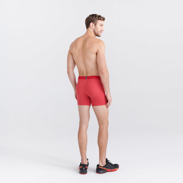 Back - Model wearing Droptemp Cooling Cotton Boxer Brief Fly in Cherry Heather