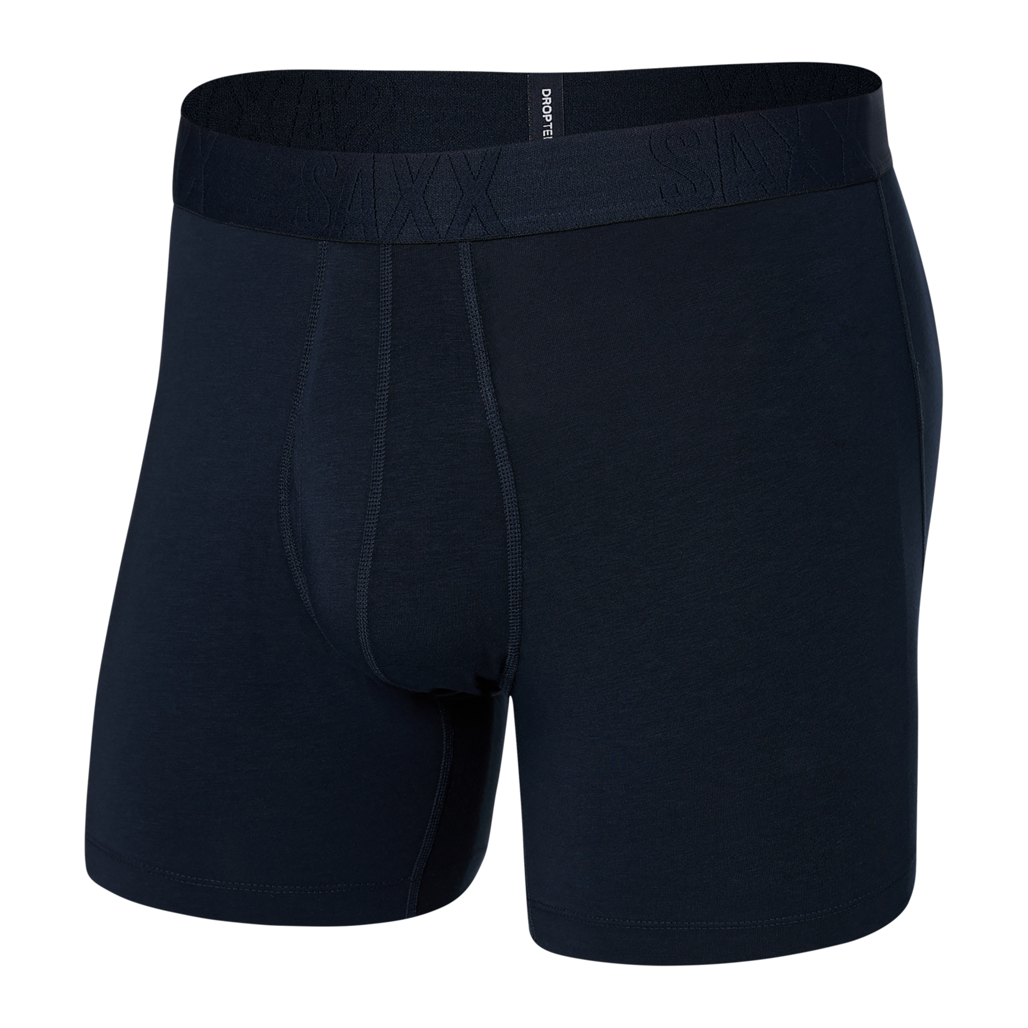 Front of Droptemp Cooling Cotton Boxer Brief Fly in Dark Ink