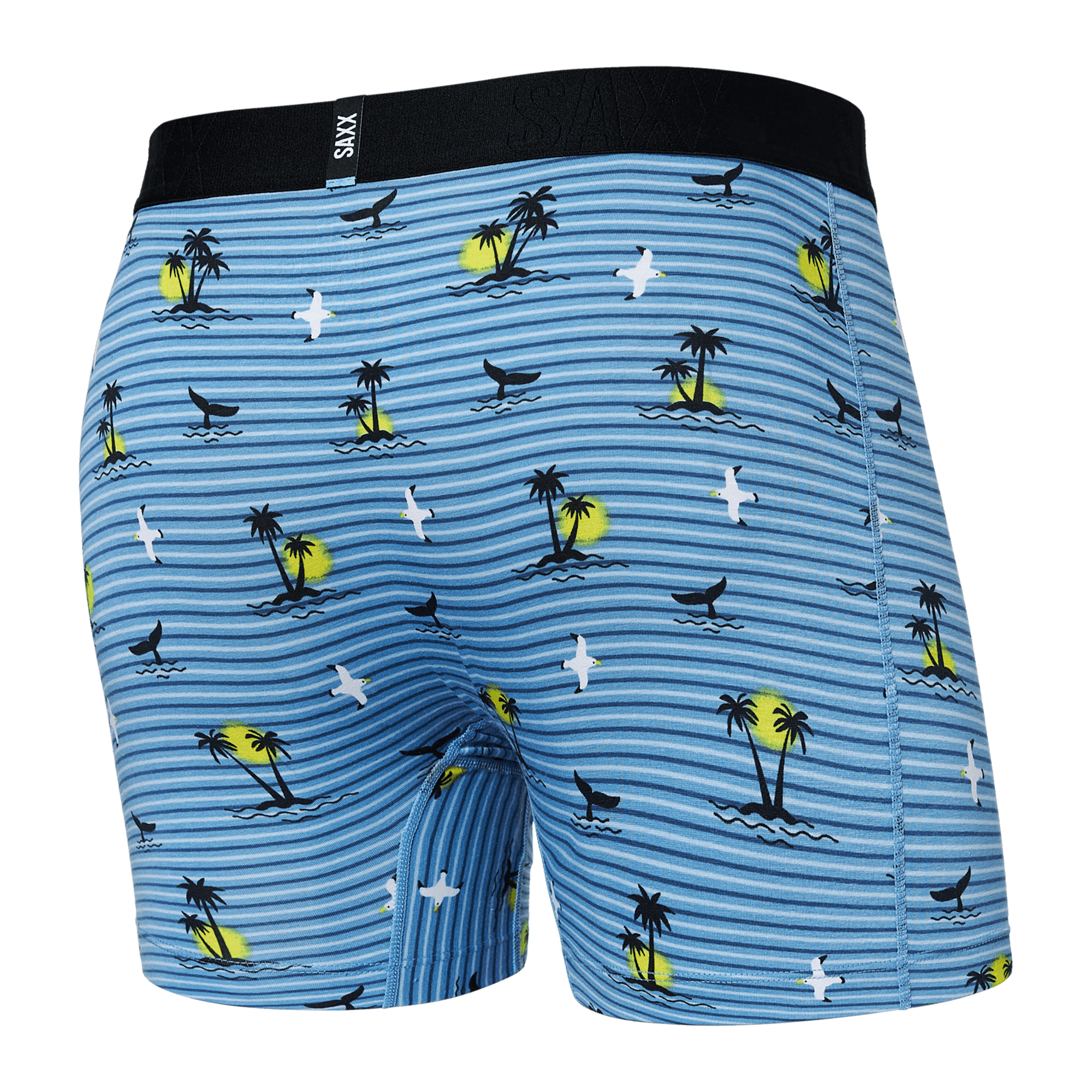Back of DropTemp Cooling Cotton Boxer Brief in Offshore Breeze- Blue