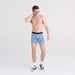 Front - Model wearing DropTemp Cooling Cotton Boxer Brief in Offshore Breeze- Blue