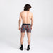 Back - Model wearing 22nd Century Silk Boxer Brief Fly in Painted Paisley- Multi