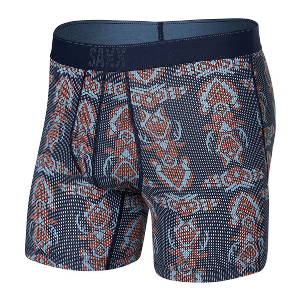 Front of Quest Quick Dry Mesh Boxer Brief Fly in Animal Spirit- Maritime